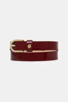 BOSS curea de piele culoarea bordo, 50553385 imagine