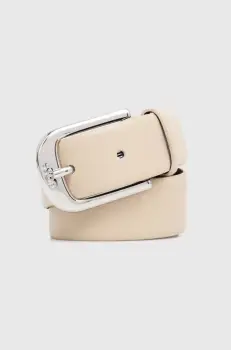 BOSS curea de piele femei, culoarea bej, 50480651 imagine