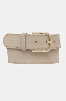 BOSS curea din piele intoarsa culoarea bej, 50537024 imagine