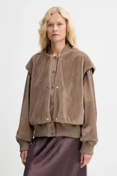 BOSS geaca bomber culoarea maro, de tranzitie, oversize, 50546846 imagine