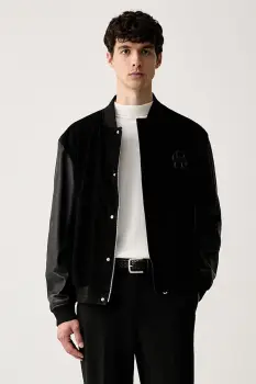 BOSS geaca bomber pentru barbati din piele C-Mileon imagine