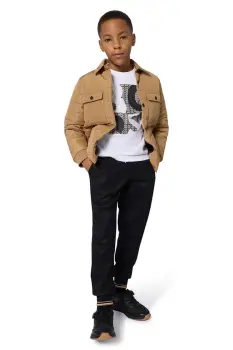 BOSS geaca copii culoarea maro, J52392 imagine