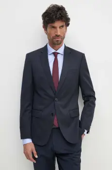 BOSS geaca de lana culoarea albastru marin, 50469171 imagine