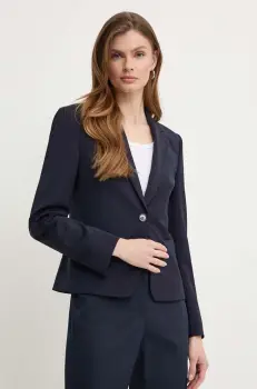 BOSS geaca de lana culoarea albastru marin, un singur rand de nasturi, neted, 50490020 imagine