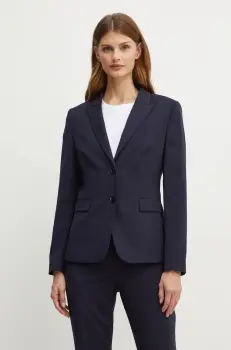 BOSS geaca de lana culoarea albastru marin, un singur rand de nasturi, neted, 50490035 imagine