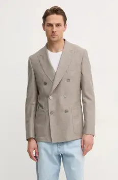 BOSS geaca de lana culoarea bej, 50535043 imagine