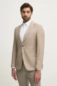 BOSS geaca de lana culoarea bej, 50539804 imagine