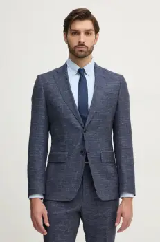 BOSS geaca de lana culoarea bleumarin, 50539804 imagine