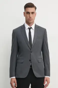 BOSS geaca de lana culoarea gri, 50469171 imagine