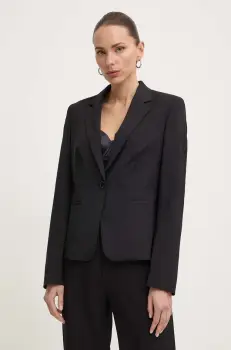 BOSS geaca de lana culoarea negru, un singur rand de nasturi, neted, 50490020 imagine