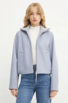 BOSS geaca de lana culoarea violet, de tranzitie, 50543194 imagine