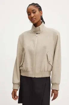 BOSS geaca femei, culoarea bej, de tranzitie, 50518457 imagine