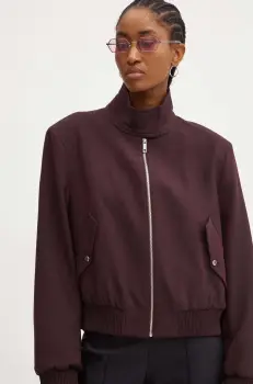 BOSS geaca femei, culoarea bordo, de tranzitie, 50518457 imagine