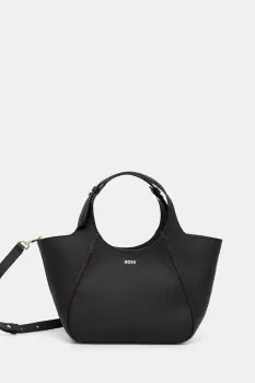 BOSS geanta de mana din piele intoarsa culoarea negru, 50552118 imagine