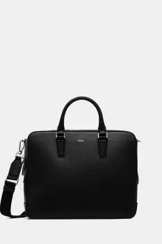 BOSS geanta de piele culoarea negru, 50548265 imagine