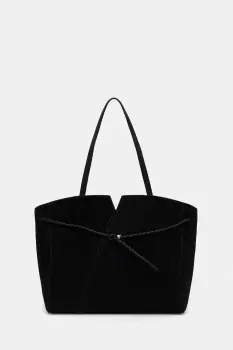 BOSS geanta shopper pentru femei din piele intoarsa BOSS REVERS TOTE S imagine