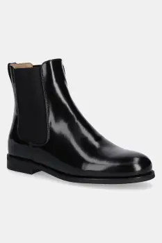 BOSS ghete chelsea de piele 50552791 culoarea negru, cu toc plat, Lycia imagine