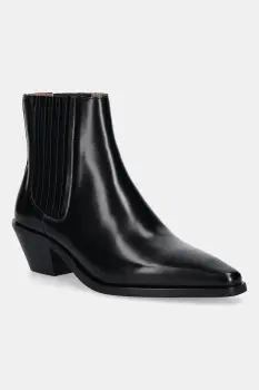 BOSS ghete chelsea de piele Niara culoarea negru, cu toc drept, 50548766 imagine