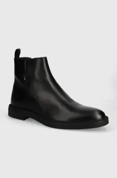 BOSS ghete de piele Calev barbati, culoarea negru, 50523867 imagine