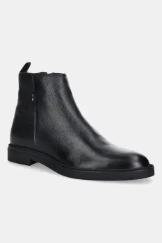 BOSS ghete de piele Calev culoarea negru, 50552525 imagine