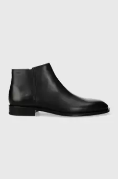 BOSS ghete de piele Derrek barbati, culoarea negru, 50499288 imagine