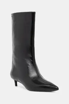 BOSS ghete de piele Gracey culoarea negru, toc mic, 50552786 imagine