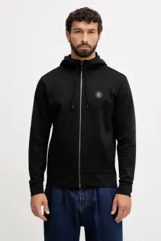 BOSS Green bluza culoarea negru, cu gluga, uni, 50545581 imagine