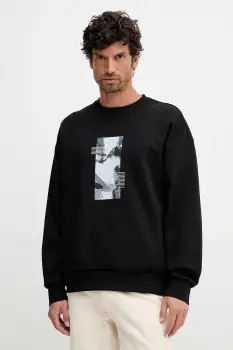 BOSS Green bluza culoarea negru, cu imprimeu, 50548324 imagine