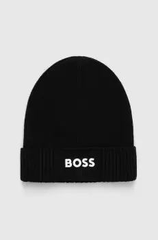 Boss Green caciula din amestec de lana BOSS GREEN culoarea negru imagine