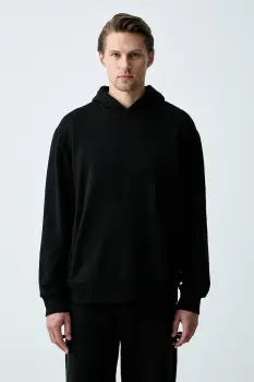 BOSS Green hanorac cu gluga barbatesc din bumbac SW_Hoodie imagine