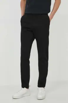 Boss Green pantaloni barbati, culoarea negru, mulata imagine
