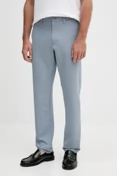 BOSS Green pantaloni culoarea bleumarin, drept, 50534303 imagine