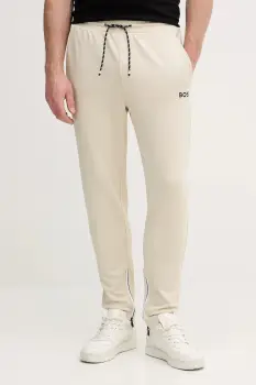 BOSS Green pantaloni de trening JT_TOC Spin Long culoarea bej, cu imprimeu, 50554379 imagine