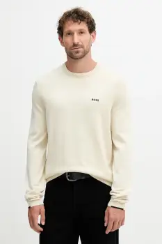 BOSS Green pulover de bumbac culoarea negru, light, 50541940 imagine