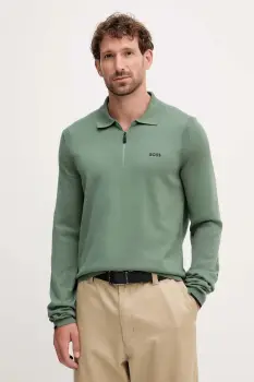 BOSS Green pulover de bumbac culoarea verde, light, 50551688 imagine