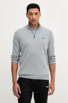 BOSS Green pulover de bumbac light, cu guler, 50541965 imagine