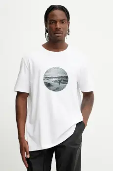 BOSS Green tricou barbati, culoarea alb, cu imprimeu, 50537847 imagine