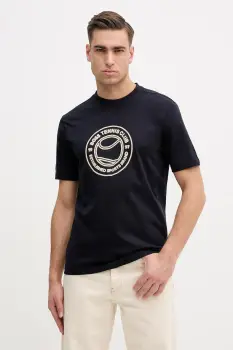 BOSS Green tricou din bumbac TS_Join Logo culoarea bleumarin, cu imprimeu, 50553648 imagine