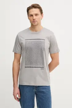 BOSS Green tricou din bumbac TS_Tour Print imagine