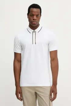 BOSS Green tricou polo culoarea alb, cu imprimeu, 50544450 imagine