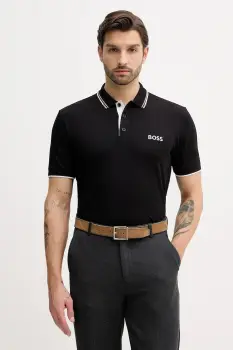 BOSS Green tricou polo Paddy Pro culoarea alb, cu imprimeu, 50469102 imagine