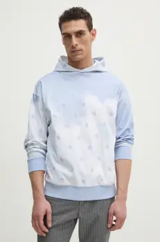 BOSS hanorac de bumbac barbati, cu gluga, modelator, 50531740 imagine