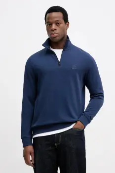 BOSS hanorac de bumbac BOSS CASUAL culoarea bleumarin, uni, 50468926 imagine