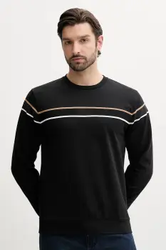 BOSS hanorac de bumbac culoarea negru, cu imprimeu, 50545589 imagine