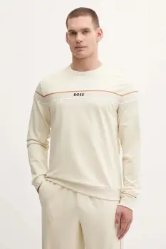 BOSS hanorac de bumbac culoarea negru, cu imprimeu, 50545589 imagine