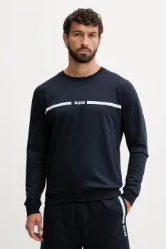 BOSS hanorac lounge din bumbac culoarea bleumarin, cu imprimeu, 50550560 imagine