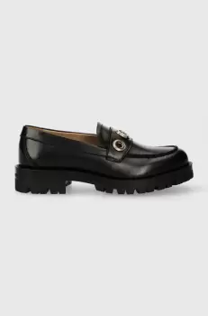 BOSS mocasini de piele Helen femei, culoarea negru, cu platforma, 50513088 imagine