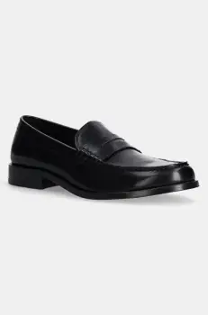 BOSS mocasini de piele Limber barbati, culoarea negru, 50536162 imagine