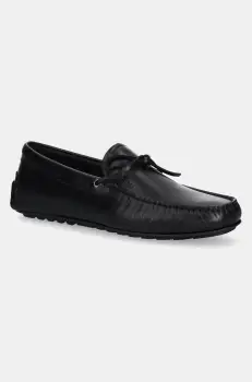 BOSS mocasini de piele Noel barbati, culoarea negru, 50541771 imagine