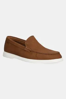 BOSS mocasini din nubuc Sienne barbati, culoarea maro, 50541738 imagine